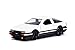 Jada Toyota Trueno Ae86 White Black Bottom Initial D First Stage (1998) TV Series Hollywood Rides Series 1/32 Die-cast Model Car 99801