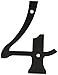 Deltana RN4-4U10B Solid Brass -Inch House Number 4 Board
