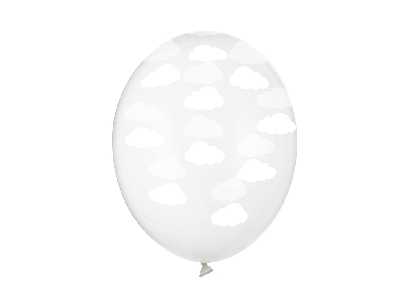 6 transparent balloons white clouds