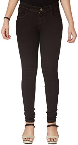 Women's High Rise Stretchable Brown Jeans