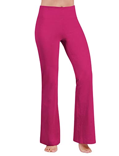 ODODOS Women’s Boot-Cut Yoga Pants Tummy Control Workout Non See-Through Bootleg Yoga Pants,Fuchsia,X-Small