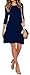 VIISHOW Womens Round Neck 3/4 Sleeves A-line Casual Tshirt Dress with Pocket