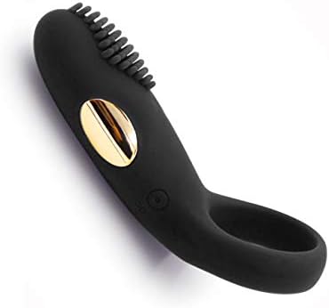 Cordless USB Vibrant Ring for Men 12 Frequency Silicone Ring for Women Black