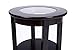 Phoenix Home Coventry Round Wood End Table with Glass Inlay, Earthy Espresso