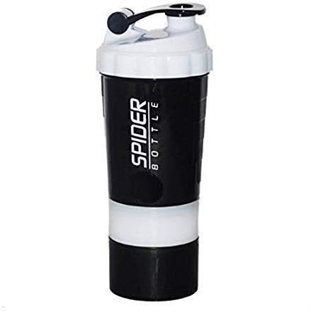 Dewberries Spider Protein Premium Shaker Bottle 500ml with 2 Storage Extra Compartment for Gym