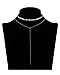 Zealmer Stunning Adjustable Lariat Gold Choker Necklace Chain Thin Choker Golden