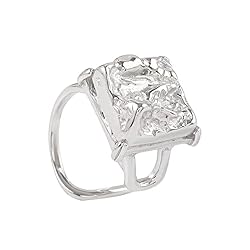 Handmade Hammered Wide Silver Ring for Women Boho