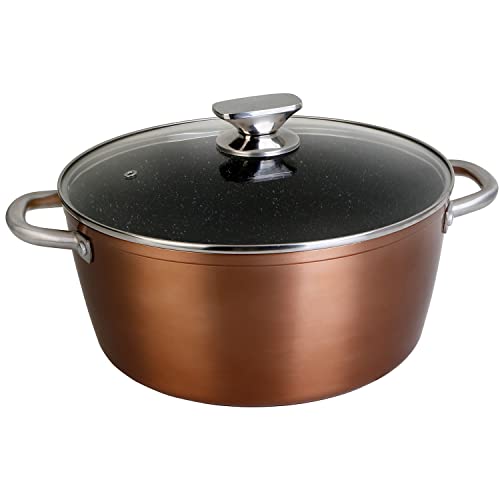 WECOOK Professional Copper Casserole Dish, 28 cm, 6.5 L, Induction