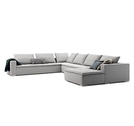 Afydecor Three Seater L-Shaped Sofa (Grey)