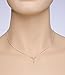 Girl's 925 Silver Necklace with Cross Pendant Made with Light Rose Swarovski Crystals, 16