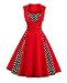 KILLREAL Women's Polka Dot Retro Vintage Style Cocktail Party Swing Dresses