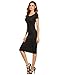 MakeMeChic Women's Cap Sleeve Classy Solid Pencil Dress