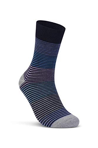 6-oder-12-Paar-Damen-Socken-Ringel-Baumwolle-Komfortbund-Bunt-Geringelt