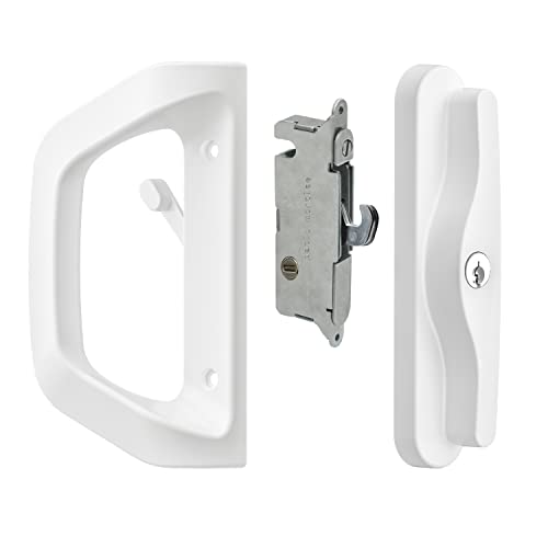Photo 1 of EASILOK Sliding Glass Door Lock, Patio Door Handle Set with Key Cylinder & Mortise Lock Patio Door Lock Replacement Convertible Fits Door Thickness from 1-1/2" to 2-4/25",3-15/16''Screw Hole Spacing