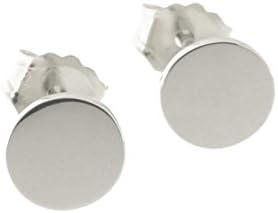 Automic Gold Solid 14k White Gold Circle Earrings, Large