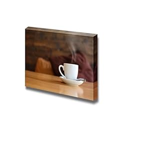 Canvas Prints Wall Art - Closeup of White Ceramic Coffee Cup | Modern Wall Decor/Home Art Stretched Gallery Canvas Wraps Giclee Print & Ready to Hang - 12" x 18"