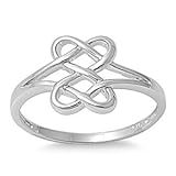 Hearts Infinity Fusion Ring Sterling Silver 925