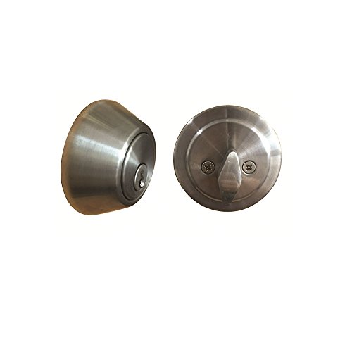 Grip Tight Tools Entry Door Knob and Single Cylinder Deadbolt Lock Combo Set, Keyed Alike, SC1 Keyway, Set of 3 (Satin Stainless Steel)