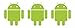 Android Robot Set of Three 2.5 Inch Tall Vinyl Decals Lime Green
