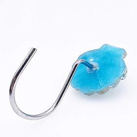 CHICTIE Set of 12 Shell Shower Curtain Hooks Ocean Beach Theme Rust-Proof Chrome Shower Rings Bathroom Bedroom Fashion… 31WLVoEmHZL