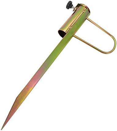 Zaker Beach Umbrella Anchor Stand Holder, Heavy Duty Metal Sand Anchor Flag Pole Stake Ground Anchor Spike Fishing Stand for Strong Wind (Golden)