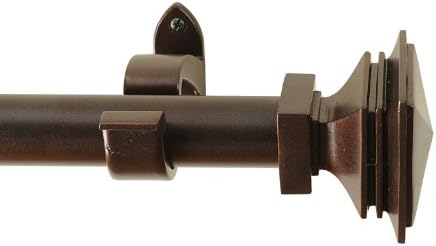 RuLu 25714 52 by 144-Inch Stacked Square Oil Rubbed Curtain Rod with 1.25-Inch Pipe