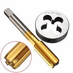 Generic 1/2-28 Titanium Coated Right Hand Thread Tap And Round Thread Die