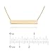GlitterLounge Horizontal Bar Necklace .925 Sterling Silver Gold Tone Finish 16