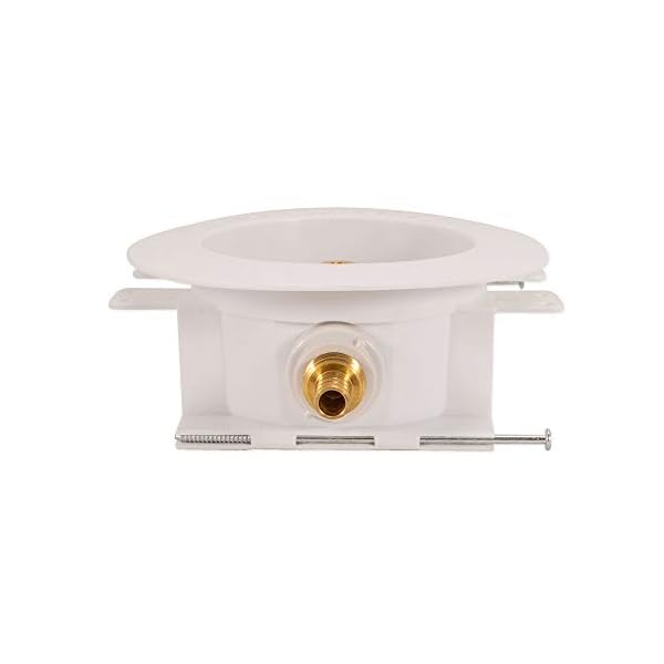 Eastman 60238 Round Mini Icemaker Outlet Box, 1/2" PEX Inlet, White
