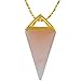 SUNYIK Rose Quartz Point Pendant Necklace,Healing Chakra Stone,Gold Plated