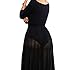 TomYork Black Sheer Slit Panty Luxe Maxi Skirt(Size,L)