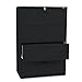 HON Products - HON - 500 Series Four-Drawer Lateral File, 36w x 53-1/4h x 19-1/4d, Black - Sold As 1 Each - An excellent choice for a small office or home office setting. - Heavy-duty three-part telescoping slide suspension operates on steel ball bearing suspension. - Mechanical interlock allows only one drawer to open at a time to inhibit tipping. - Four adjustable leveling glides. - Adjustable hang rails for side-to-side letter/legal filing.
