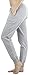 ToBeInStyle Women's Solid Print French Terry Jogger Pants - Heather Grey - Large