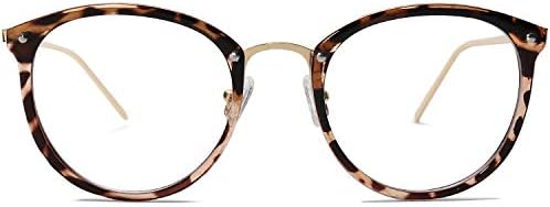 Amomoma Round Non-Prescription Eyeglasses Clear Lens Glasses Eyewear Frame A5001