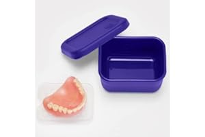 LOSAND LEAKPROOF DENTURE CASE – Denture Bath That Never Leak – Leakproof Airtight Lids Denture Cup – Non Toxic Food Grade Platinum Silicone Retainers Case – Assorted Colors – (DEEPSEA)