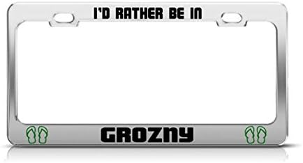 Envelope I'D RATHER BE IN GROZNY Russia Chrome Metal License Plate Frame
