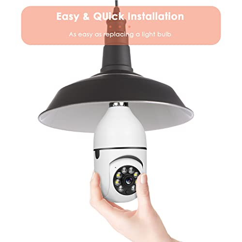 PTZ E27 Bulb Wireless Security Camera,1080P 360 Degree Panoramic