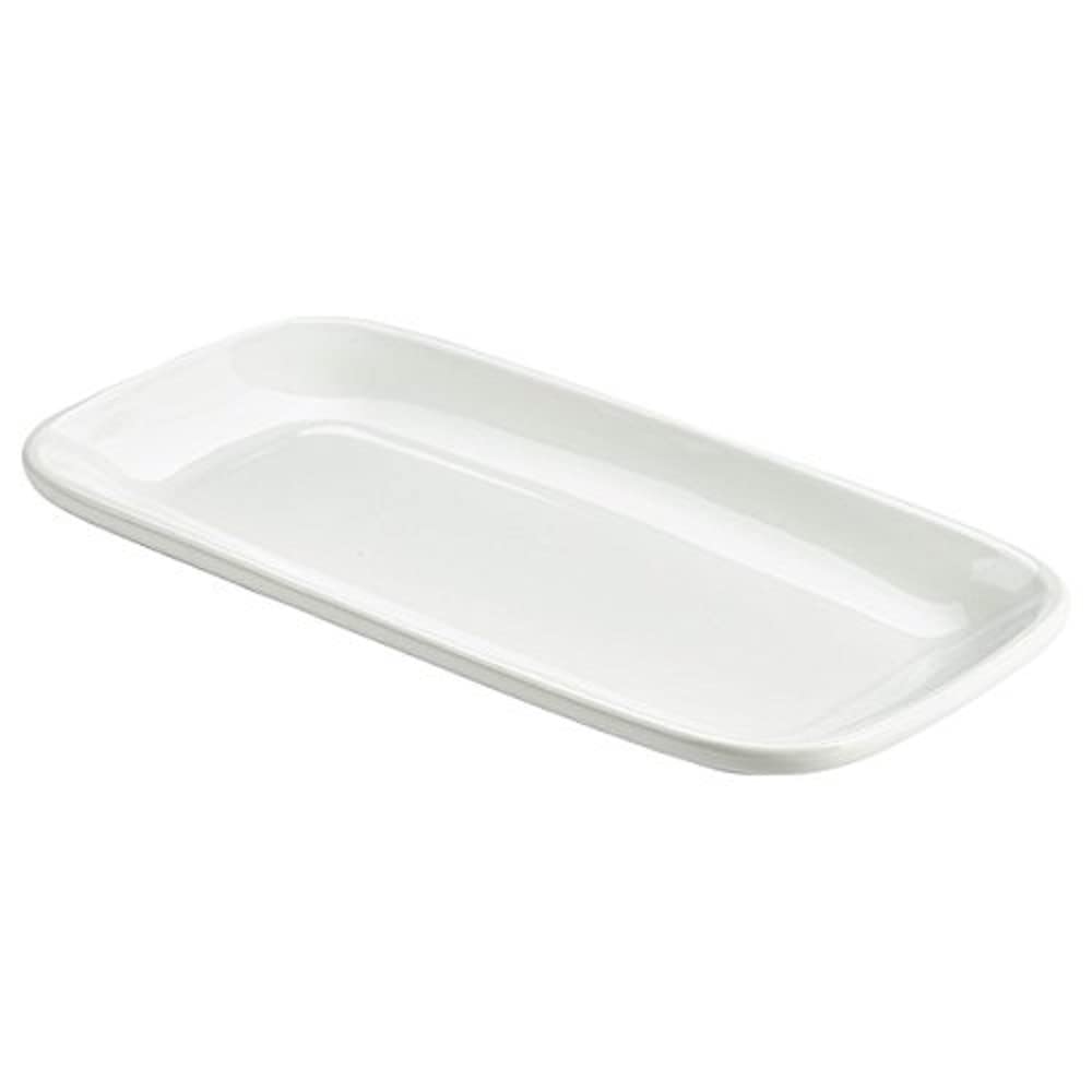 Genware NEV-184630 Royal Rectangular Rounded Edge Plate, 29.5 cm x 15 cm (Pack of 6)
