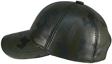 CIAO VESTITI Unixex Adjustable Genuine Leather Baseball Cap Hat, Assembled In USA (Green Como)
