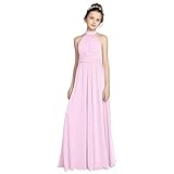 Chiffon Junior Bridesmaid Dress for Teens Halter