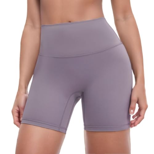 MEIDES YOGA SHORTS WITH TUMMY CONTROL NO FRONT SEAM HIGH WAIST BOOTY ATHLETIC WORKOUT GYM BIKER RUNNING SHORTS FOR WOMEN PURPLISH PINK