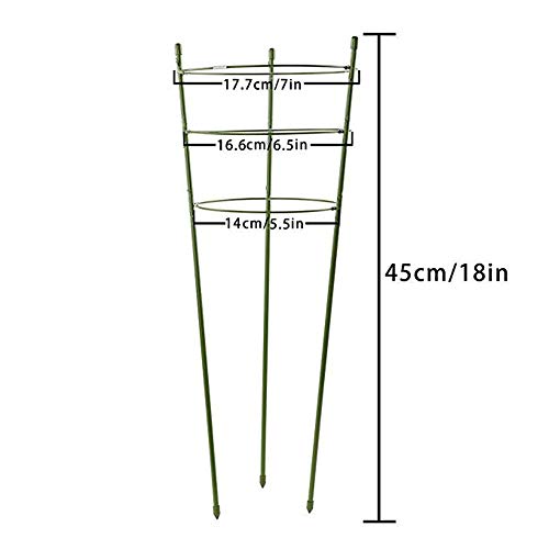 DoubleWood Plant Support Cages 18" Plant Cages Vine Trellis Support Flowers Plants Cage Triple Plastic Pillar Vine Plants Holder Stand Small Pot Tomato Trellis for Home Garden Balcony (Pack of 2)