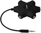 AmazonBasics 5-Way Multi Headphone Audio Splitter Connector, Black
