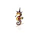Handmade Mini Brown and Orange Sea Horse Art Art Glass Blown Sea Animal Figurine - Model Y2017