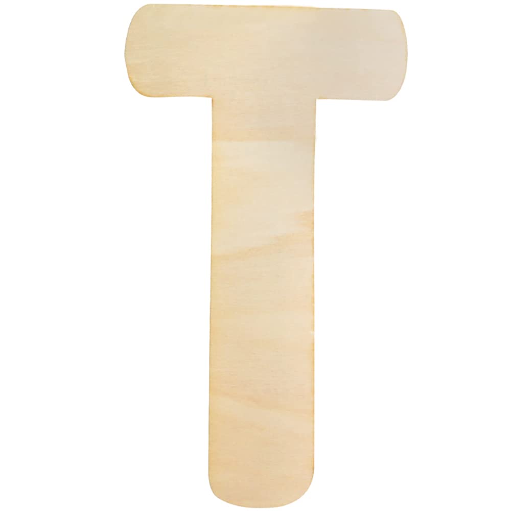 Large Wooden Letters 12 Inch, Unfinished 30cm Wooden Letter T for Crafts Children's Names Capital Alphabet 5mm Thick Wood Letters for Nursery Decor Wall Art Hanging Home Painting