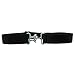 Dapper Snappers Made in USA Girls Big Kids Elastic Stretch Belt with Silver Metal Clasp Buckle, Black