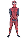 Hoosen Unisex Lycra Zentai Halloween Cosplay Costumes Kids 3D Style, Red/Black, Medium