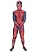 Hoosen Unisex Lycra Zentai Halloween Cosplay Costumes Kids 3D Style, Red/Black, Medium