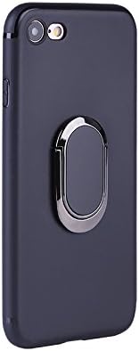 iPhone 7 Case / iPhone 8 Case with 360 Rotating Ring Grip Holder Kickstand Function Magnetic Base, Ultra Slim Thin Hard Scrub Cover with Shockproof Protective for Soft TPU iPhone 7/8/7S(Black)