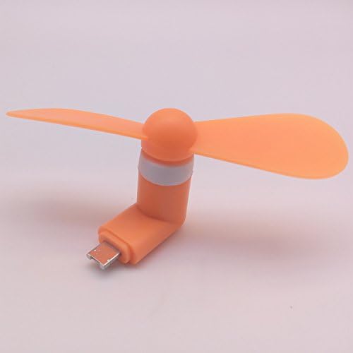 ChuangYi Portable Generic 8 Pin Lightning and OTG Micro USB Mini Phone Fan Dock Handy Cooler Cooling Flexible Personal Mini Fan for iPhone SE 5 5s 6 6S Plus and Android Phone (Orange)
